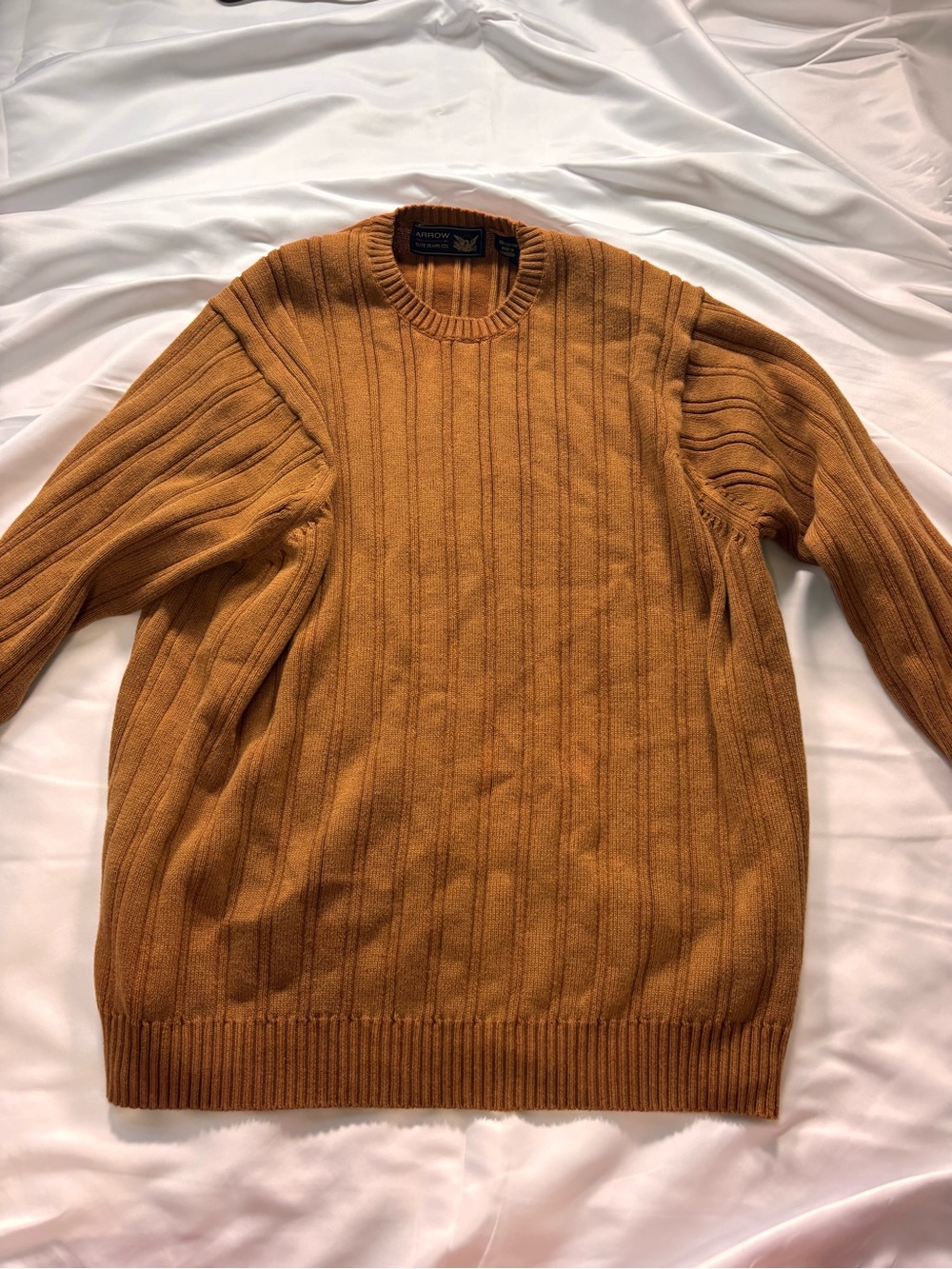 Vintage Arrow Blue Jean Co. 100% Cotton Brown Ribbed Sweater Medium